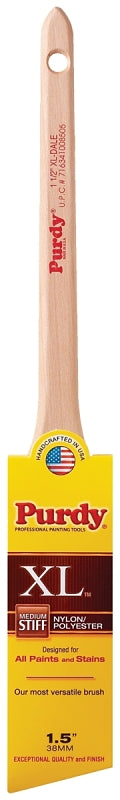 PURDY Purdy 144080315 Paint Brush, Angular Brush, 2-3/16 in L Bristle, Nylon/Polyester Bristle, Rat Tail Handle PAINT PURDY