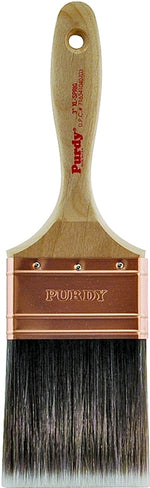 PURDY Purdy 144380330 Paint Brush, 3 in W, Flat Brush, 3-3/16 in L Bristle, Nylon/Polyester Bristle, Beaver Tail Handle PAINT PURDY