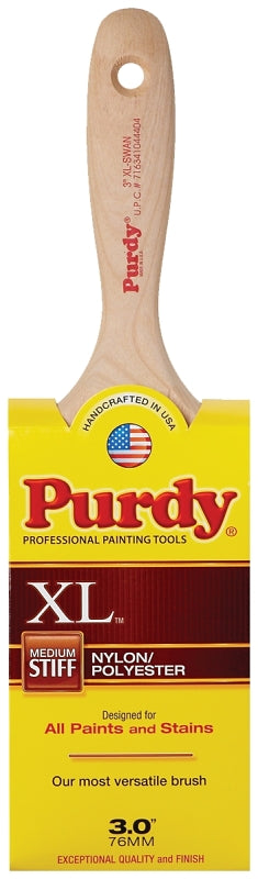 PURDY Purdy 144400330 Wall Brush, 3 in W, 3-7/16 in L Bristle, Nylon/Polyester Bristle, Beaver Tail Handle PAINT PURDY
