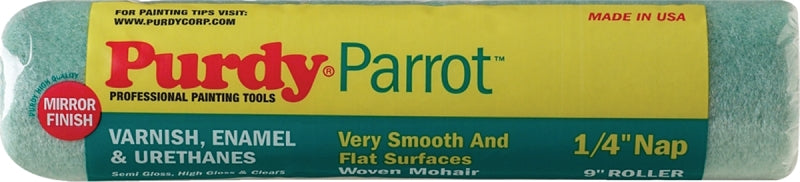 PURDY Purdy Parrot 144644091 Paint Roller Cover, 1/4 in Thick Nap, 9 in L, Mohair Fabric Cover PAINT PURDY