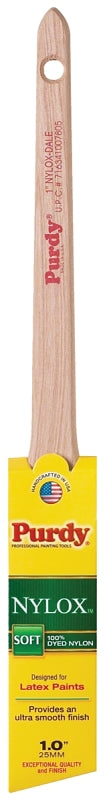 PURDY Purdy 144080210 Paint Brush, 1 in W, Angular Brush, 1-15/16 in L Bristle, Nylon Bristle, Rat Tail Handle PAINT PURDY