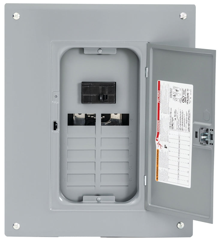 SQUARE D Square D HOM1224M100PC Load Center, 24 -Pole, 100 A, 12 -Space, Plug-On Neutral, NEMA 1 Enclosure