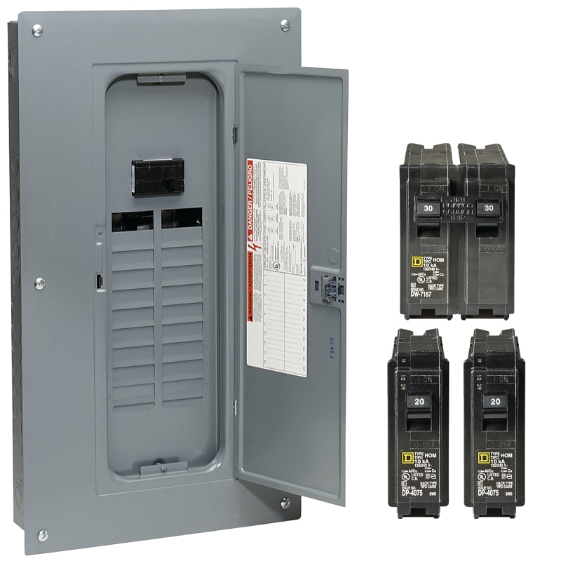 SQUARE D Square D HOM2040M100PCVP Load Center, 40 -Pole, 100 A, 20 -Space, Plug-On Neutral, NEMA 1 Enclosure, Plug Mounting