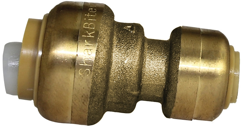 SHARKBITE SharkBite U050LFA Tube Coupling, 1/2 x 1/4 in, Brass, 200 psi Pressure