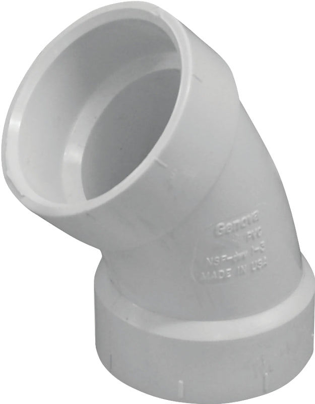 IPEX USA LLC-CANPLAS Canplas 192502 Sanitary Pipe Elbow, 2 in, Hub, 45 deg Angle, PVC, White PLUMBING, HEATING & VENTILATION IPEX USA LLC-CANPLAS