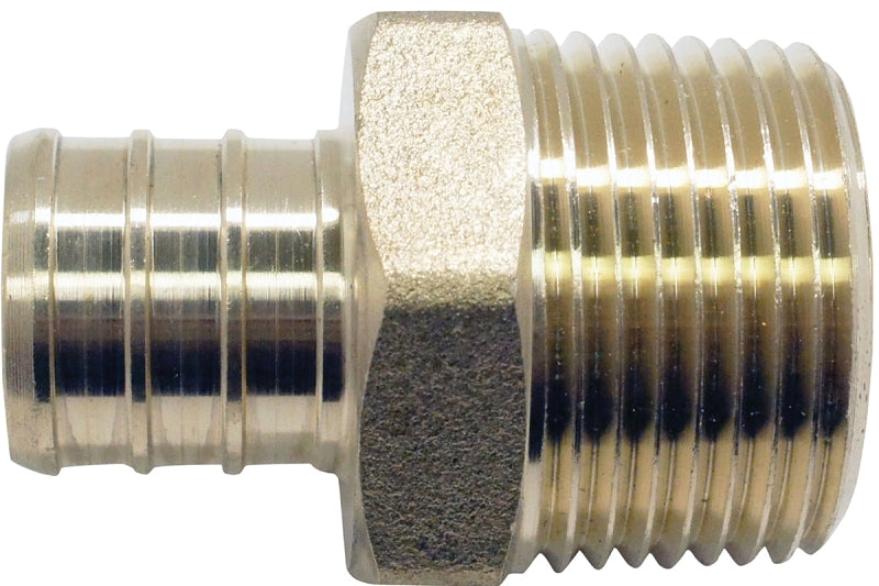 APOLLO Apollo APXMA3434 Pipe Adapter, 3/4 in, PEX x MPT, Brass, 200 psi Pressure, 24/CT
