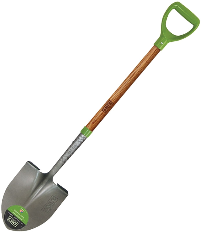 AMES Ames 2535800 Digging Shovel, 8-3/4 in W Blade, Steel Blade, Hardwood Handle, D-Shaped Handle, 36-3/4 in L Handle