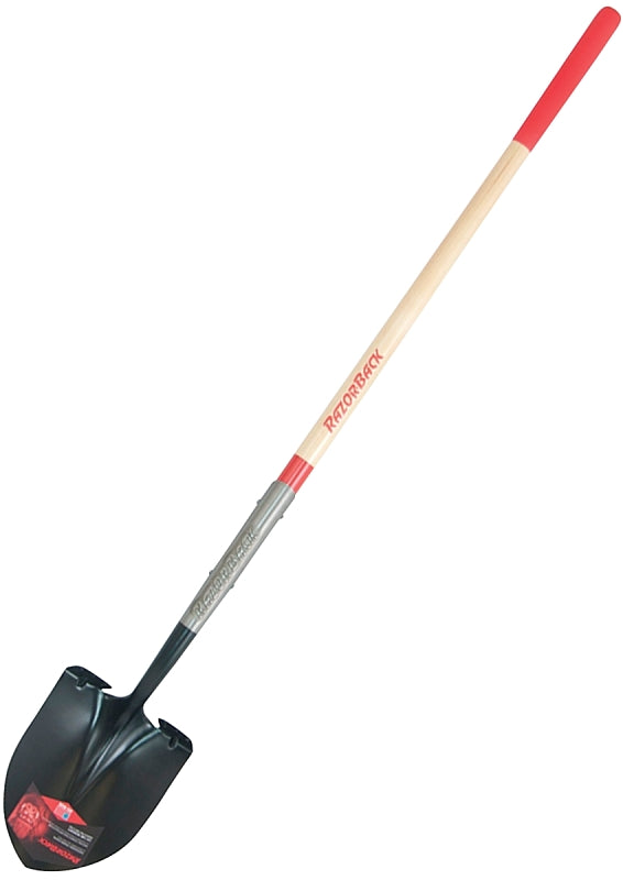 RAZOR-BACK Razor-Back 2593600 Shovel, 9 in W Blade, Steel Blade, Hardwood Handle, Long Handle, 48 in L Handle