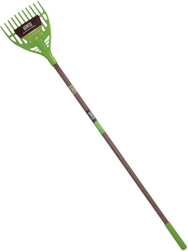 AMES Ames 2915900 Shrub Rake, 65-1/8 in OAL, 11-Tine, Polypropylene Tine, Steel Handle, Cushion Grip Handle, 60 in L Handle LAWN & GARDEN AMES