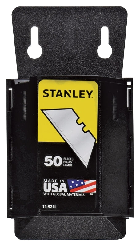STANLEY STANLEY 11-921L Utility Blade, 2-7/16 in L, Carbon Steel, 2-Point, 50/PK