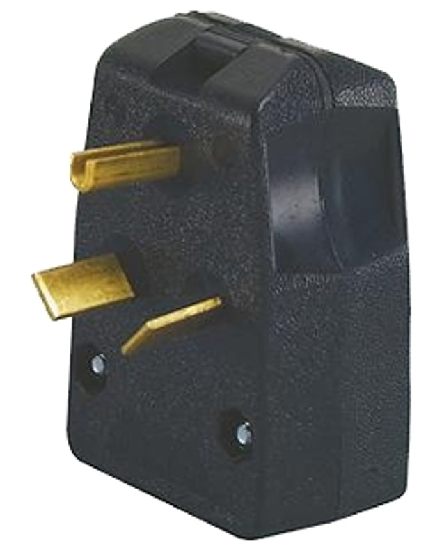 LEVITON Leviton R50-00287-00T Electrical Plug, Angled, Dual Power, 11/16 to 1 in, 3-Pole, 30/50 A, 125/250 V, Black ELECTRICAL LEVITON