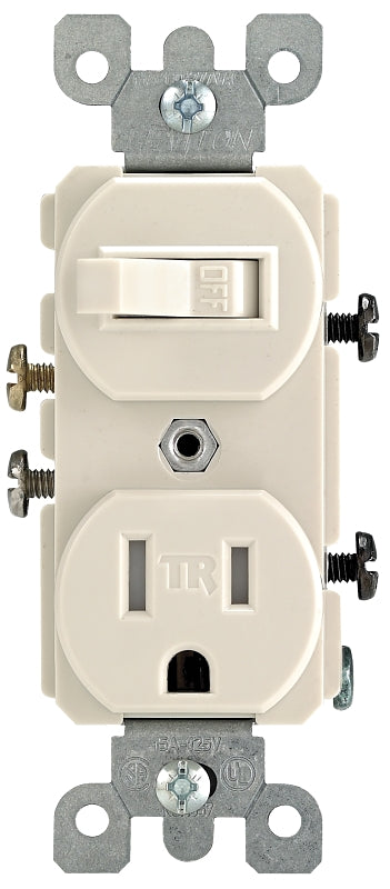 LEVITON Leviton T5225-0TS Switch Outlet, White ELECTRICAL LEVITON