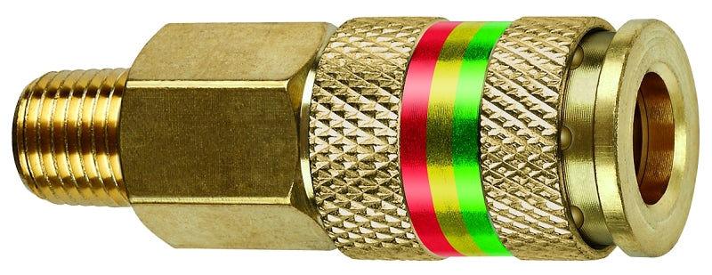 TRU-FLATE Tru-Flate 13-513 Coupler, U-Style, 1/4 in, MNPT, Brass
