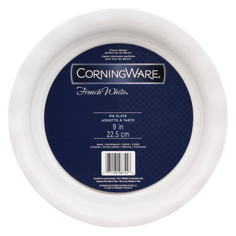 CORINGWARE Corningware 1117314 Pie Plate, Ceramic, French White, Dishwasher Safe: Yes HOUSEWARES CORINGWARE