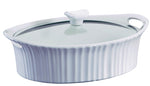 CORINGWARE Corningware 1105935 Casserole Dish with Lid, 2.5 qt, Stoneware, French White, Dishwasher Safe: Yes HOUSEWARES CORINGWARE