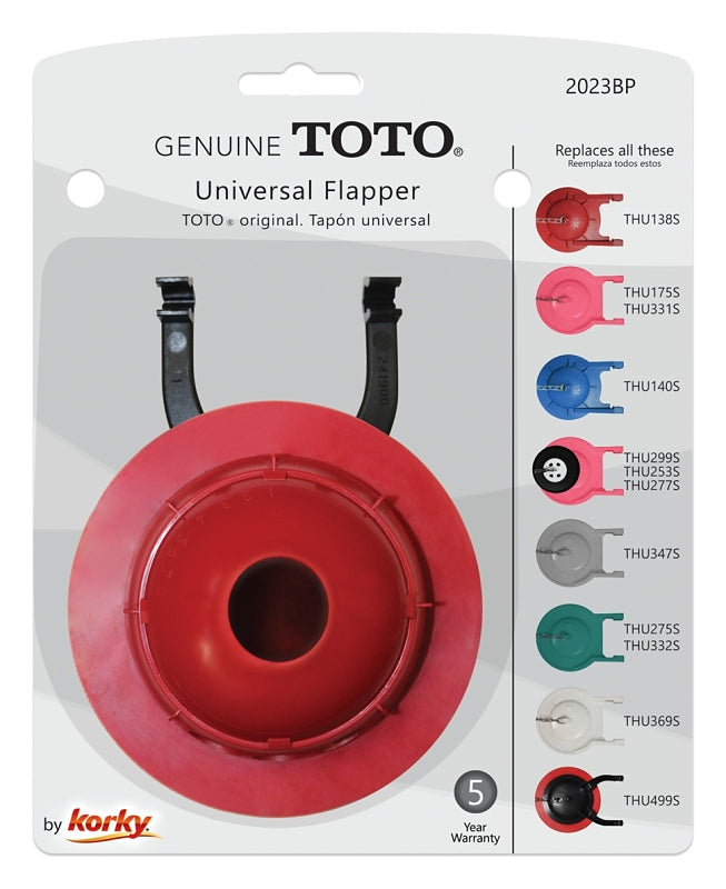 KORKY Korky 2023BP Toilet Flapper, Rubber, Red, For: 3 in TOTO Models, 3 in Flush Valves Opening PLUMBING, HEATING & VENTILATION KORKY