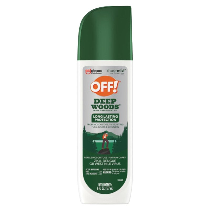 OFF OFF! Deep Woods 21845 Insect Repellent VII, 6 fl-oz, Liquid, Clear, Pleasant