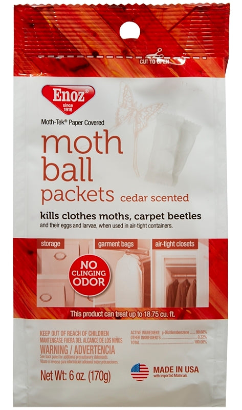 WILLERT HOME PRODUCTS Enoz Moth-Tek E220.6T Moth Ball, Crystalline Solid, Cedar, White