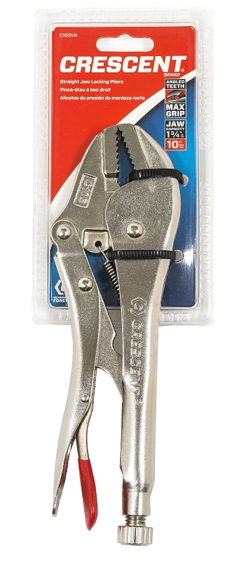 CRESCENT Crescent C10SVN/C10SV Locking Plier, 10 in OAL, Non-Slip Grip Handle, 1-7/8 in Jaw Opening