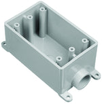 CARLON Carlon E980FFN-CTN Outlet Box with 1 in Hub, 4.54 in L, 2.8 in W, 1 -Gang, PVC, Gray
