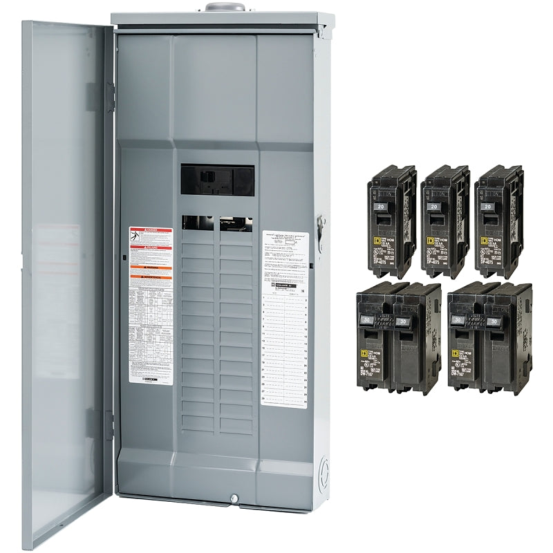 SQUARE D Square D HOM3060M200PRBVP Load Center, 60 -Pole, 200 A, 30 -Space, Plug-On Neutral, NEMA 3R Enclosure