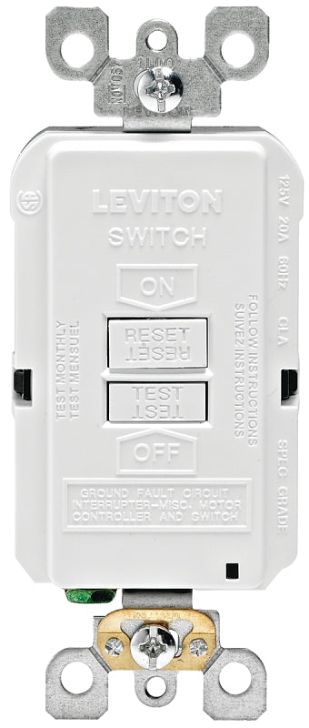 LEVITON Leviton R98-GFRBF-0KW GFCI Receptacle, 125 V, 20 A, NEMA: NEMA WD-6 ELECTRICAL LEVITON