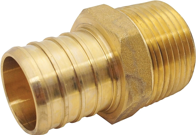 APOLLO Apollo APXMA134 Hose Pipe Adapter, 1 x 3/4 in, Barb x MPT, PEX-B, Brass, 200 psi Pressure PLUMBING, HEATING & VENTILATION APOLLO