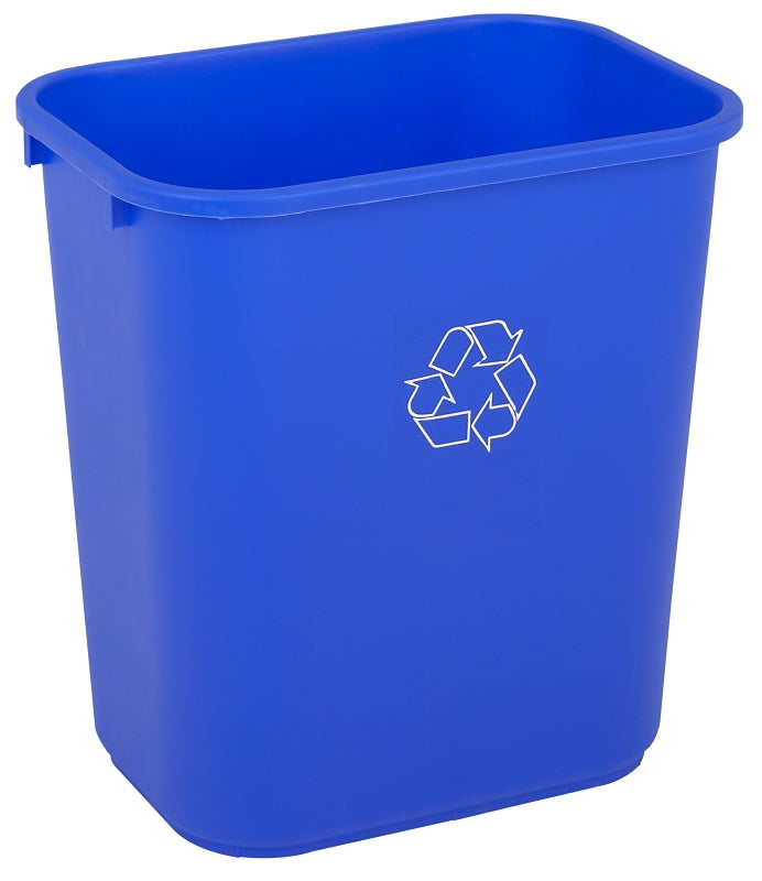 CONTINENTAL COMMERCIAL Continental Commercial 2818-1 Recycling Waste Basket, 28.125 qt, Plastic, Blue