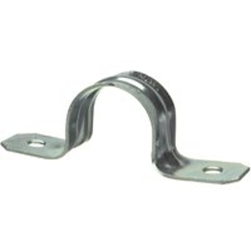 HALEX Halex 26124 2-Hole Rigid Conduit Strap, Galvanized, 1-1/4 in, Steel, 4/BAG ELECTRICAL HALEX