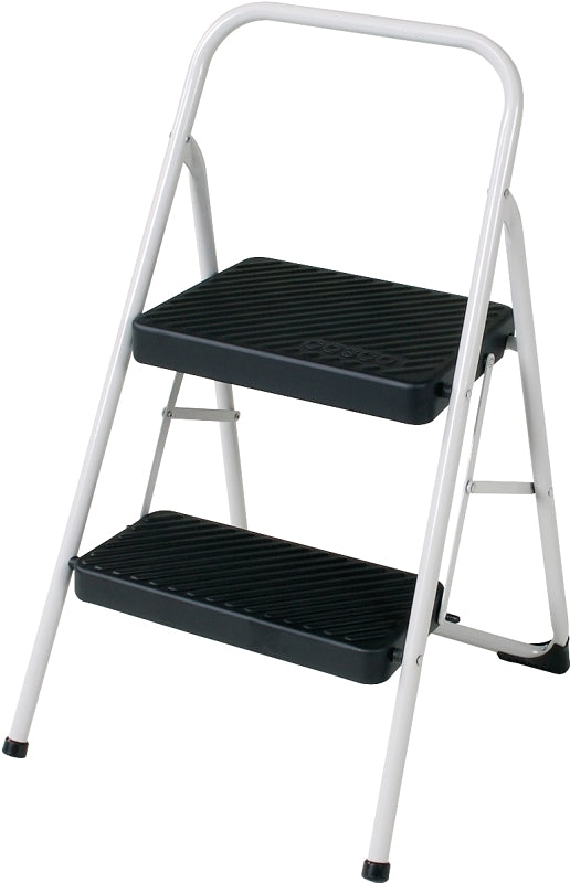 COSCO Cosco 11-137 CLGG4 Folding Step Stool, 28.15 in H, 200 lb, Steel, Black PAINT COSCO   