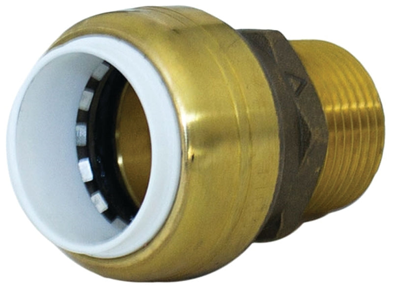 SHARKBITE SharkBite UIP134A Pipe Connector, 3/4 in, Push-Fit x MNPT, Brass, SCH 40, SCH 80, SCH 180 Schedule, 200 psi Pressure PLUMBING, HEATING & VENTILATION SHARKBITE