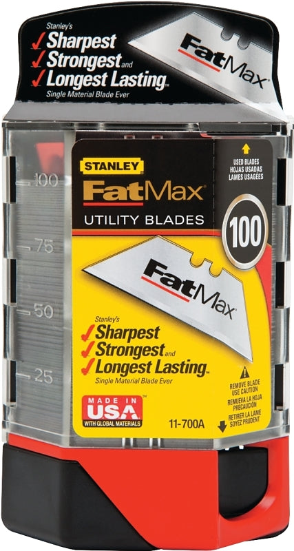 STANLEY TOOLS STANLEY 11-700A Blade, 2-7/16 in L, Carbon Steel, 2-Point, 100/PK TOOLS STANLEY TOOLS