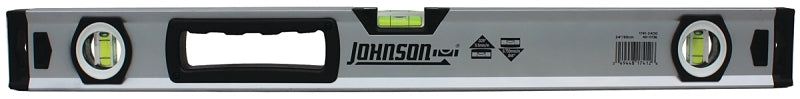 HULTAFORS Johnson 1741-2400 Box Level, 24 in L, 3-Vial, Non-Magnetic, Aluminum, Yellow