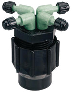 ORBIT IRRIGATION PRODUCTS Orbit 67025 Manifold, 1/2 x 1/4 in Connection, Thread x Barb, 1/4 in Tubing, Plastic, Black LAWN & GARDEN ORBIT IRRIGATION PRODUCTS