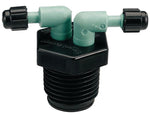 ORBIT Orbit 67035 Manifold, 1/2 x 1/4 in Connection, Female Thread x Barb, 2 -Port, 1/4 in Tubing, Plastic, Black LAWN & GARDEN ORBIT