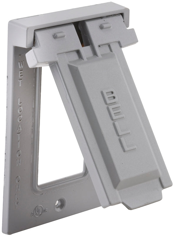 HUBBELL Hubbell 5103-5 Cover, 4-9/16 in L, 2-13/16 in W, Metal, Gray, Powder-Coated