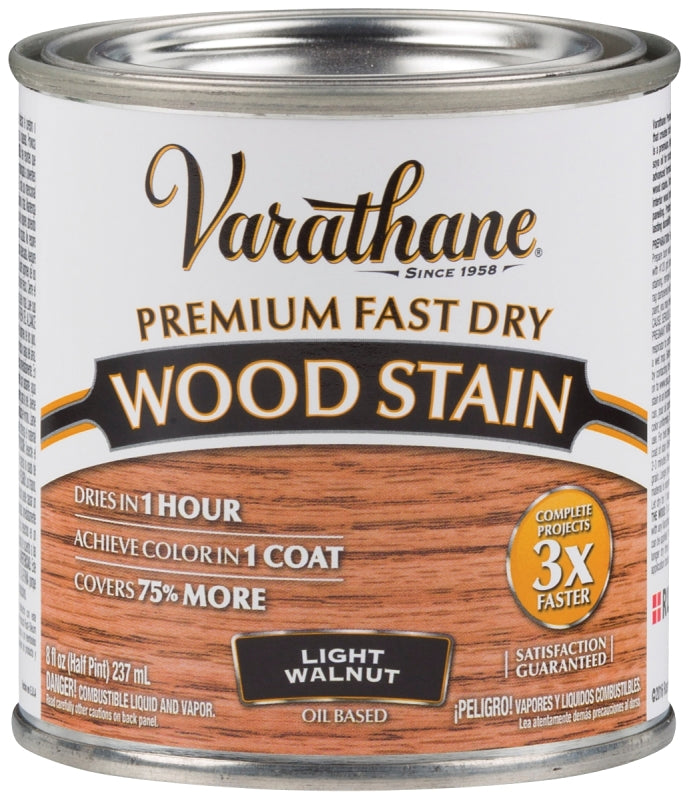 VARATHANE Varathane 262034 Wood Stain, Light Walnut, Liquid, 0.5 pt, Can PAINT VARATHANE