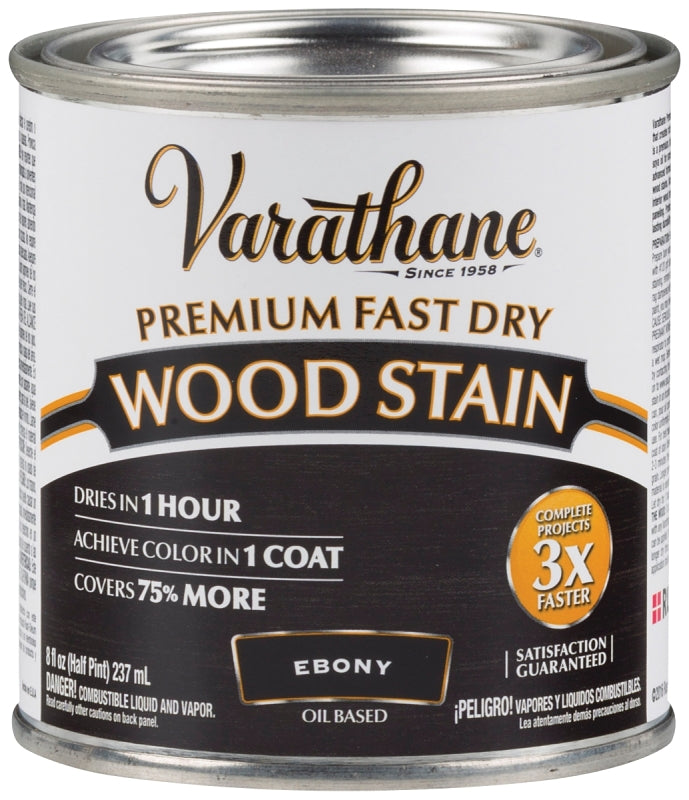 VARATHANE Varathane 269400 Wood Stain, Ebony, Liquid, 0.5 pt, Can PAINT VARATHANE