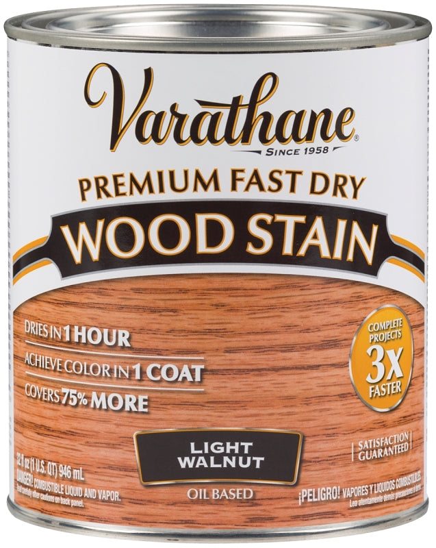 VARATHANE Varathane 262015 Wood Stain, Light Walnut, Liquid, 1 qt, Can PAINT VARATHANE