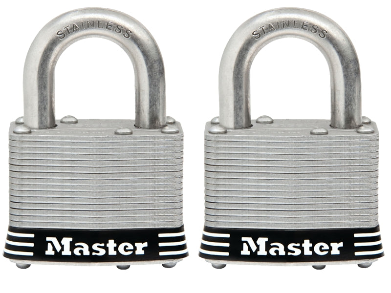 MASTER LOCK Master Lock 5SSTHC Keyed Padlock Set, Keyed Alike Key, 3/8 in Dia Shackle, 1 in H Shackle, Stainless Steel Shackle HARDWARE & FARM SUPPLIES MASTER LOCK
