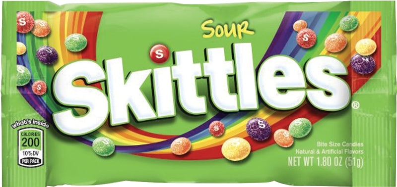 SKITTLES� Skittles SSKIT24 Candy, Assorted Fruits, Sour Flavor, 1.8 oz Bag HOUSEWARES SKITTLES�   