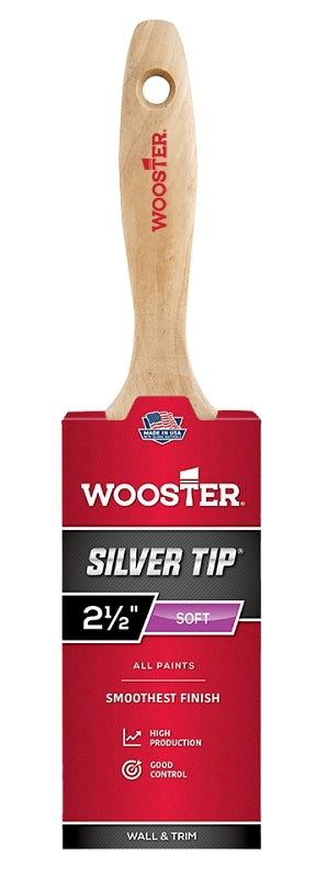 WOOSTER BRUSH Wooster 5222-2-1/2 Paint Brush, 2-1/2 in W, 2-15/16 in L Bristle, Polyester Bristle, Varnish Handle