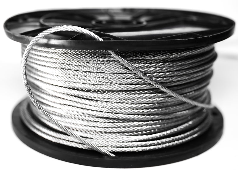 BARON Baron 695910 Aircraft Cable, 1/8 in Dia, 500 ft L, 400 lb Working Load, Steel, Galvanized