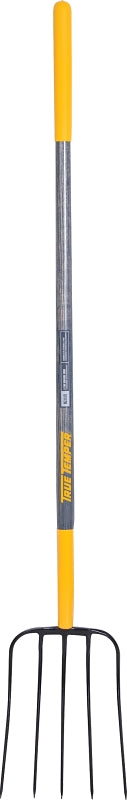 TRUE TEMPER True Temper 2812300 Manure Fork, Oval Tine, Steel Tine, Hardwood Handle, Cushion End Grip Handle, 48 in L Handle