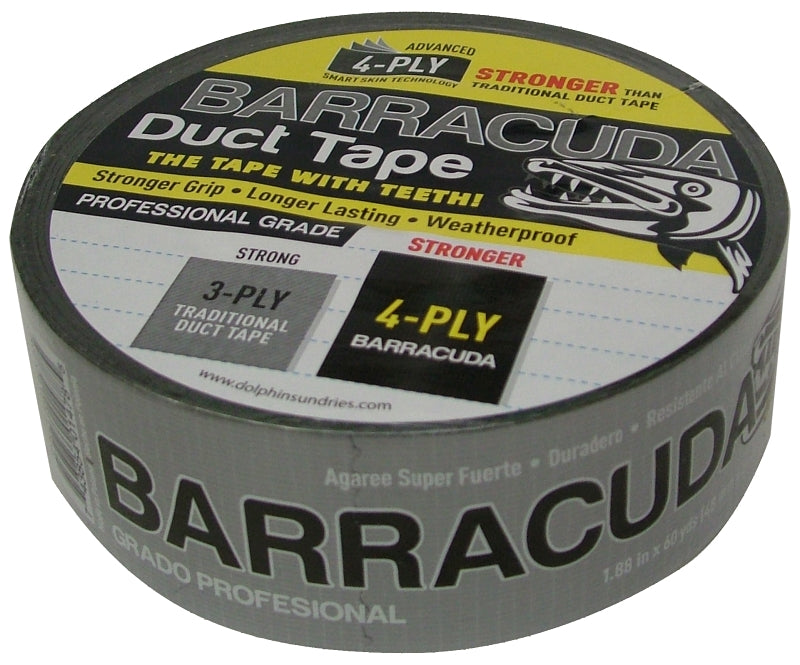 BLUE DOLPHIN Blue Dolphin TP DUCT BARA BLK Duct Tape, 60 yd L, 1.88 in W, Black/Silver PAINT BLUE DOLPHIN