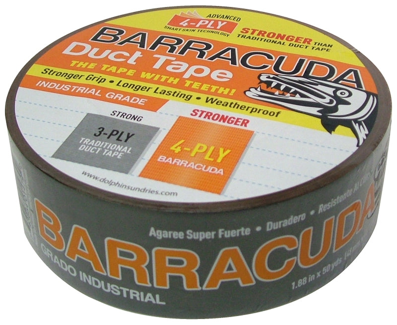 BLUE DOLPHIN Blue Dolphin TP DUCT BARA ORG Duct Tape, 50 yd L, 1.88 in W, Black/Orange PAINT BLUE DOLPHIN