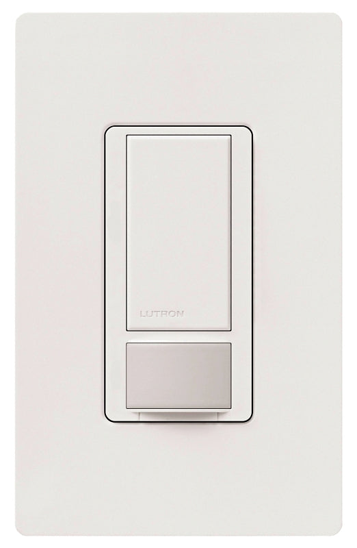 LUTRON Lutron MS-OPS5MH-WH Motion Sensor Switch, 5 A, 120 V, 1 -Pole, Occupancy Sensor, 180 deg Sensing, White ELECTRICAL LUTRON