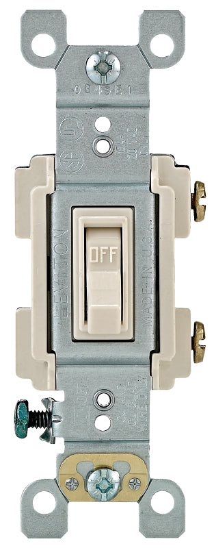 LEVITON Leviton RS115-TCP Framed Toggle Switch, 15 A, 120 VAC, Push-In, Side Wire Terminal, Thermoplastic Housing Material ELECTRICAL LEVITON