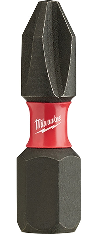 MILWAUKEE Milwaukee SHOCKWAVE 48-32-4712 Insert Bit, #2 Drive, Phillips Drive, 1/4 in Shank, Hex Shank, 1 in L, Steel