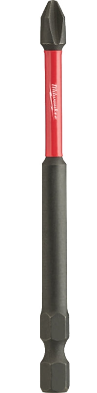 MILWAUKEE Milwaukee SHOCKWAVE 48-32-4791 Power Bit, #2 Drive, Phillips Drive, 1/4 in Shank, Hex Shank, 3-1/2 in L, Steel TOOLS MILWAUKEE